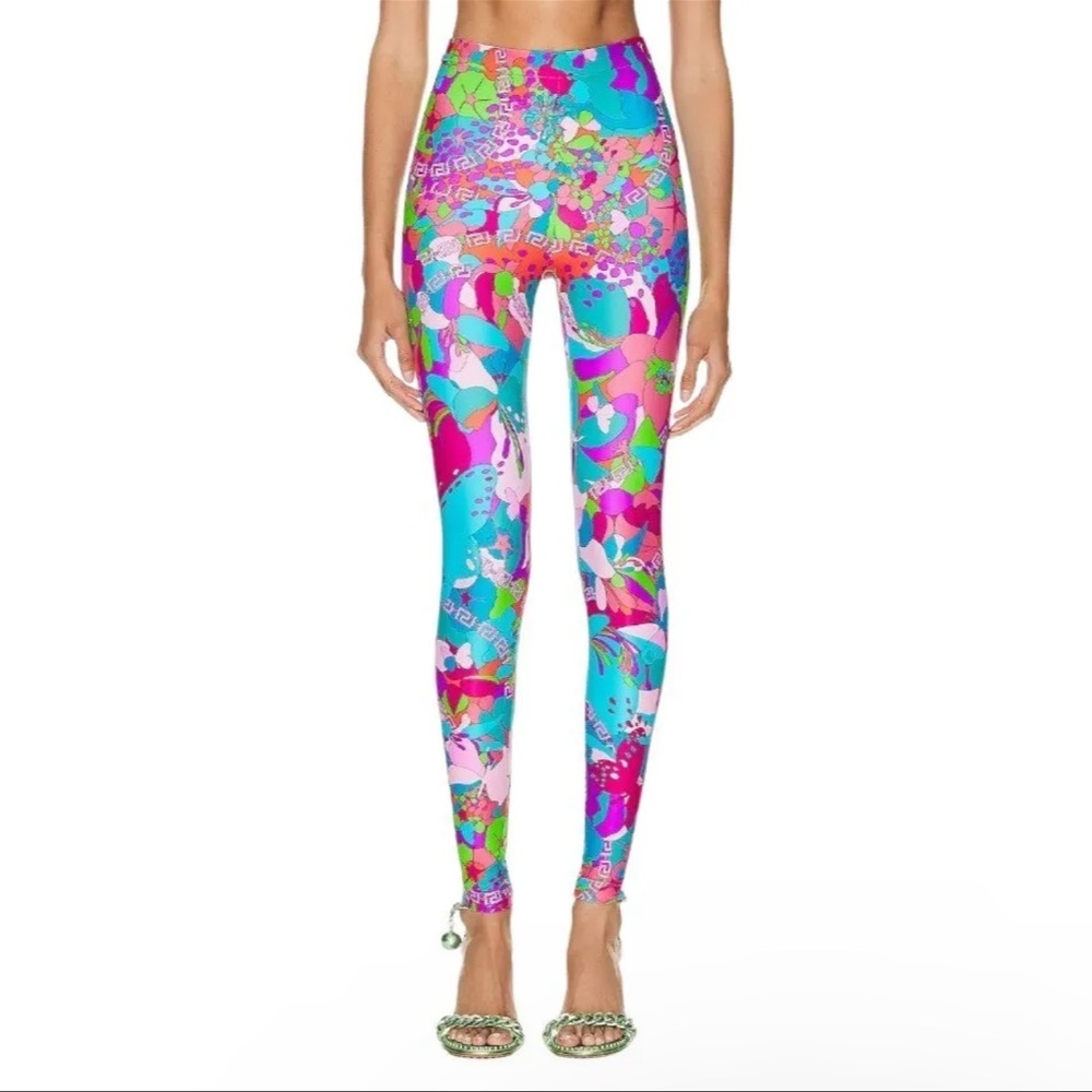 Versace Multicolor Patterned Leggings